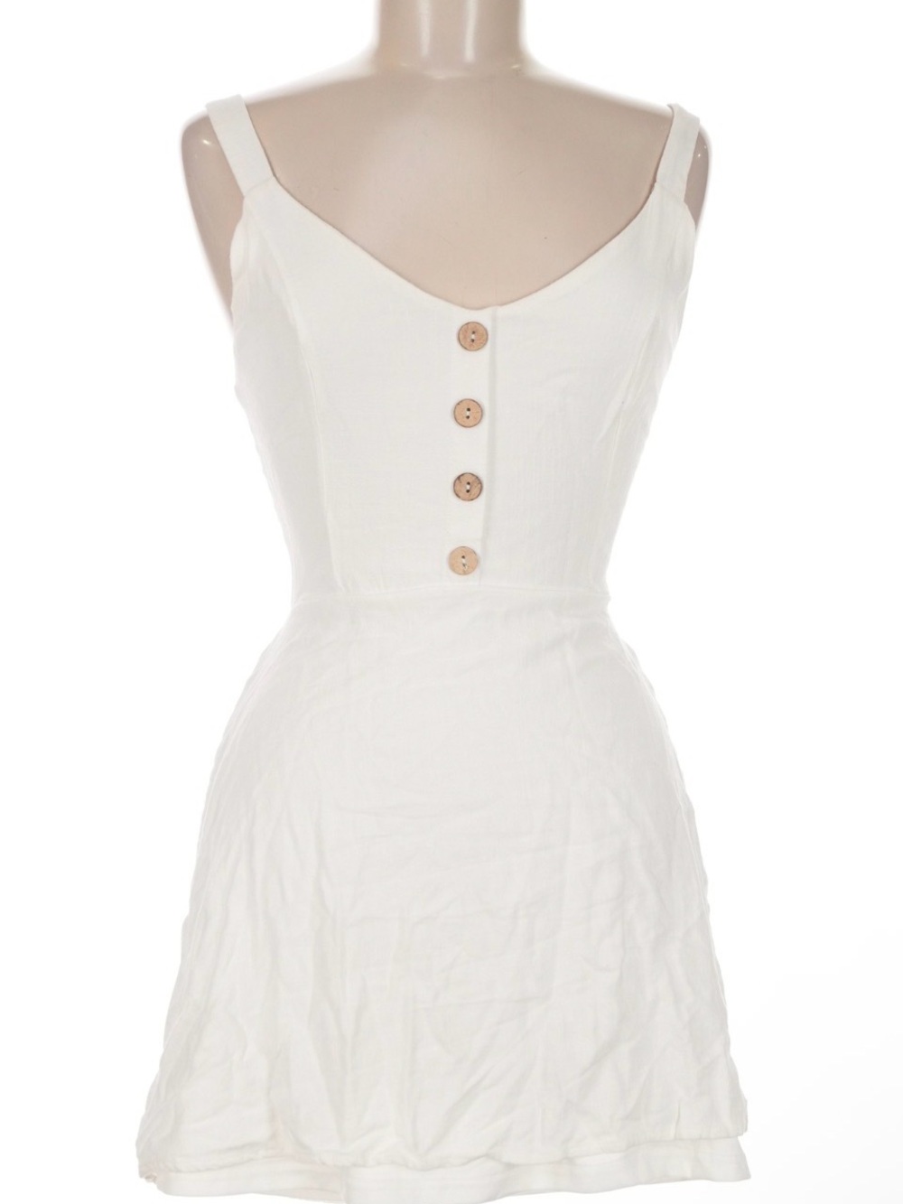 Newbury Kustom White Button-Front Mini Dress